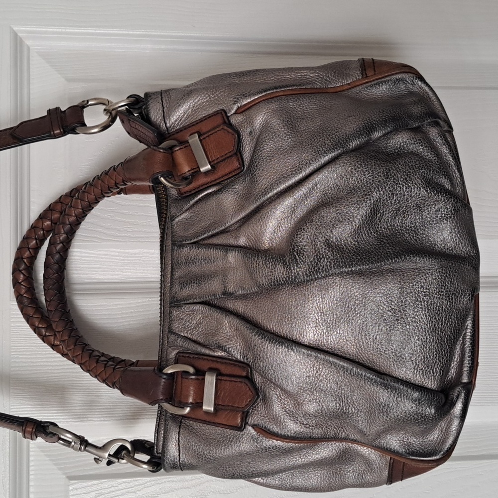 Banana Republic Metallic & Brown Leather Purse